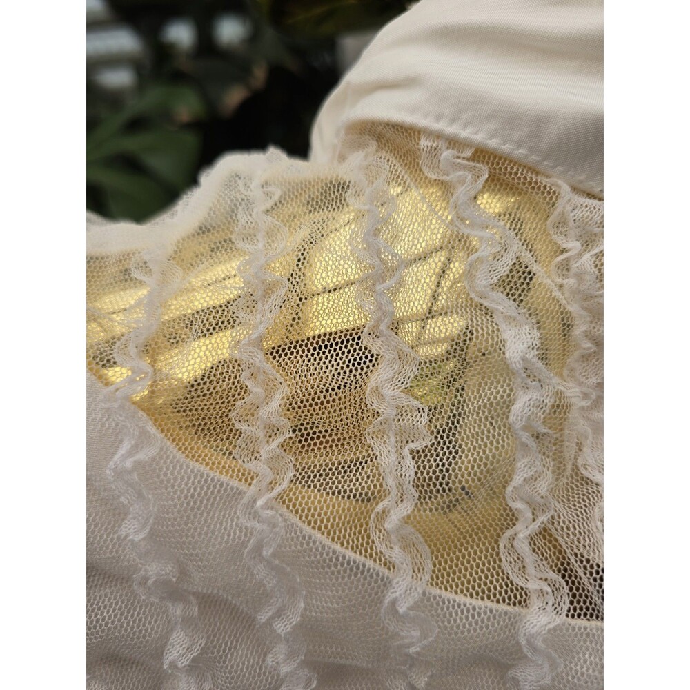 Vintage Recollections Lace Prairie Dress White Cottagecore Victorian L - Picture 10 of 15